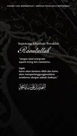 Khutbah Terakhir