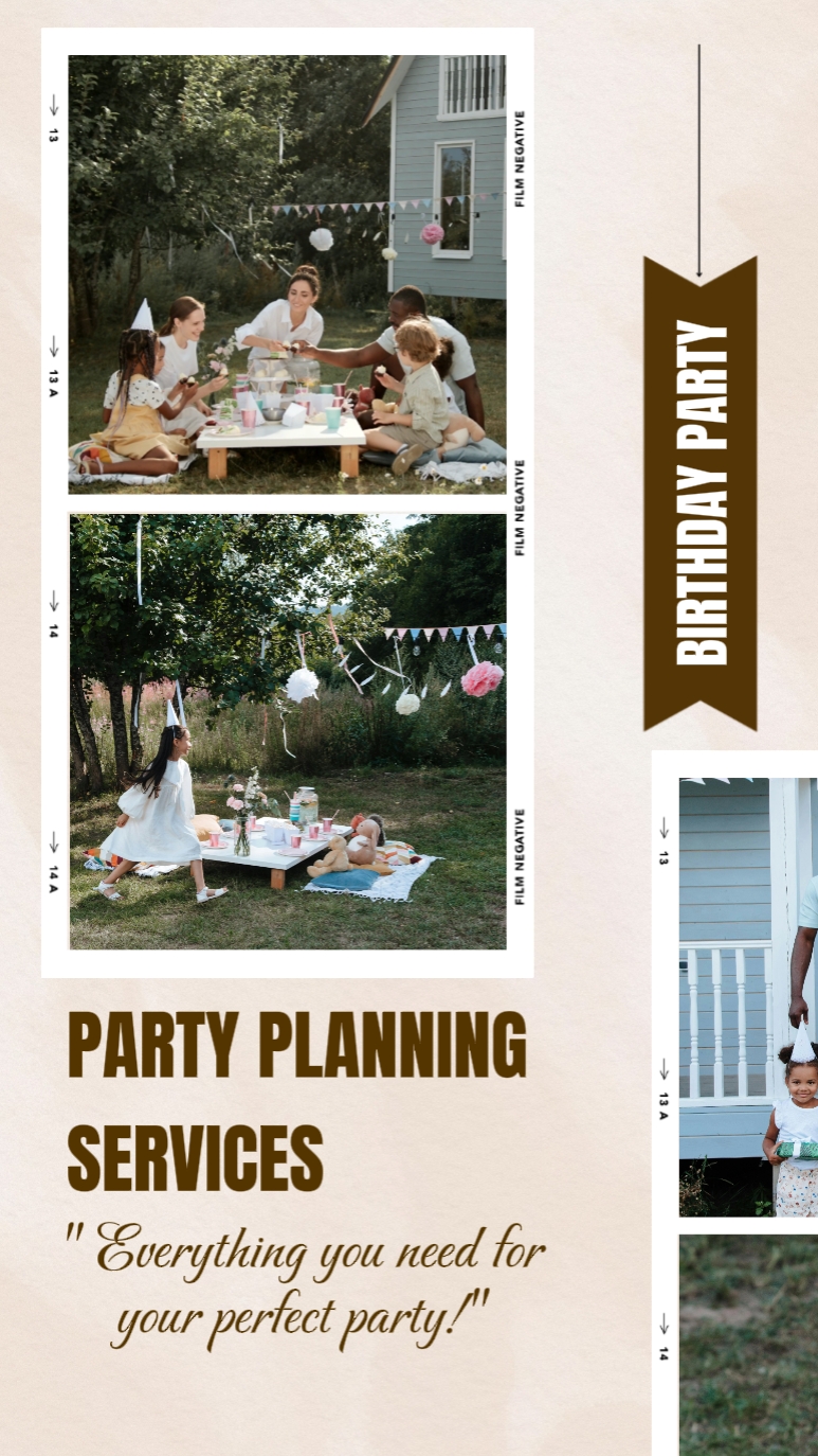 Iklan Agensi Perencanaan Pesta Ulang Tahun Gaya Minimalis