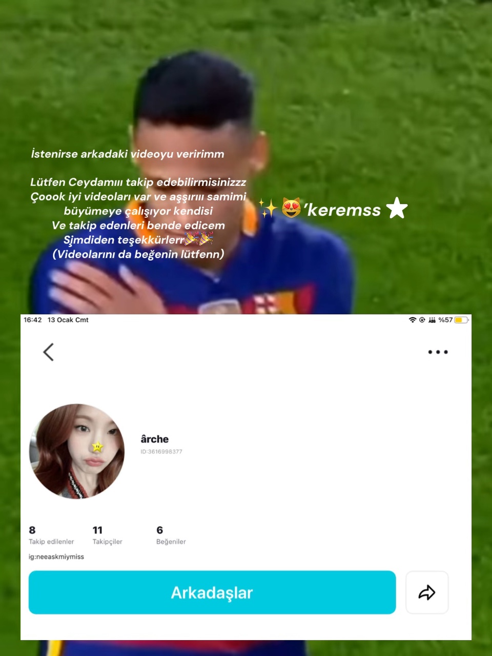 Yüzümü gösterdim (!)