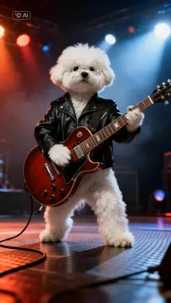 guitarist dog