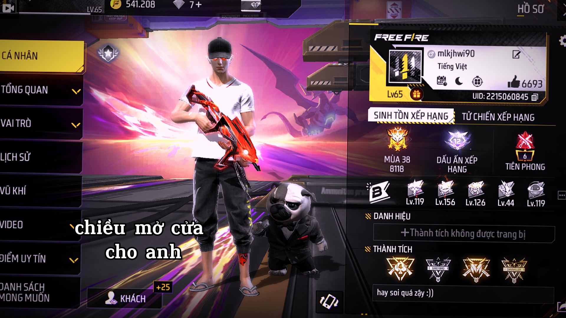 Chiều mở cửa cho anh