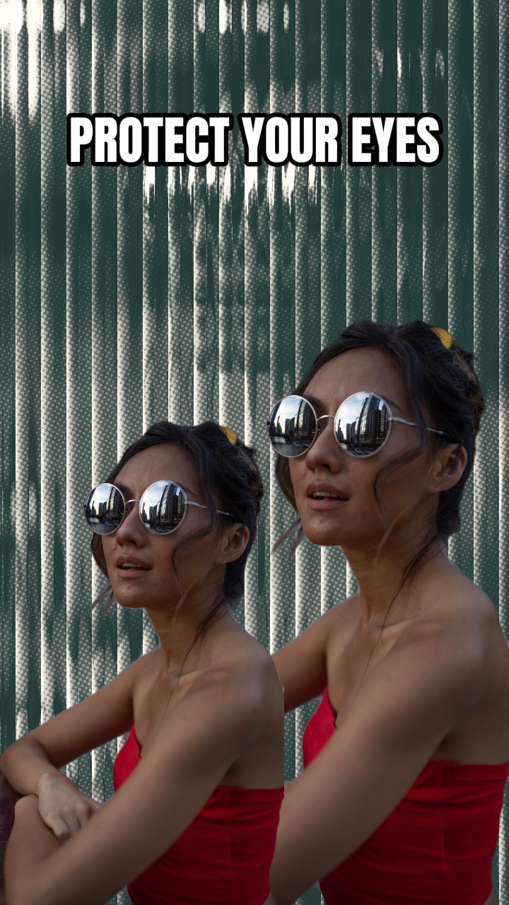 Lunettes de soleil affichage du produit lumière facile à ouvrir style tiktok