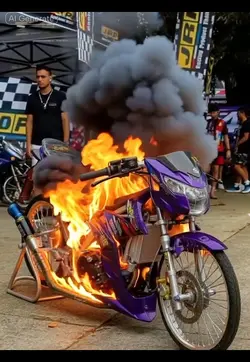 motorcycle burning
