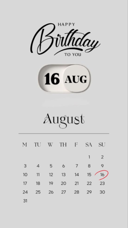 HBD 16 DE AGOSTO
