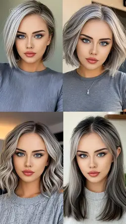 grey color hairstyle