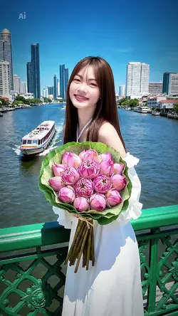 ถ่ายรูป​กับ​ดอกบัว​