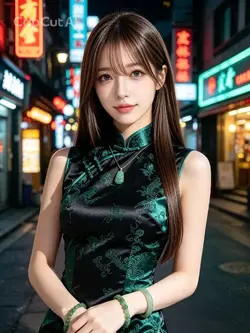 クール系美女チャイナ服