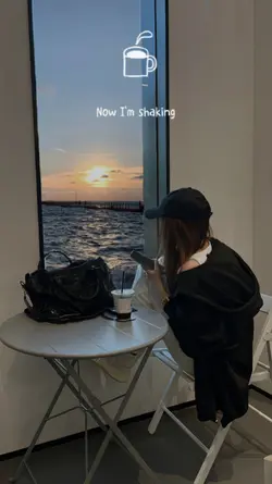 drinking coffee
