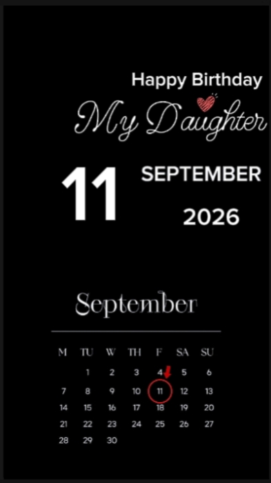HBD Daughter 11 Sept