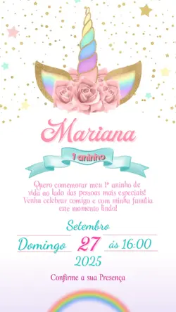 Convite Unicórnio 