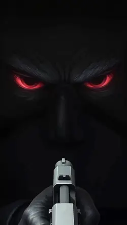 Red-eyed gun-raising