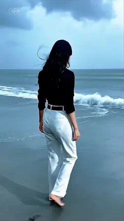 Cinematic beach walk