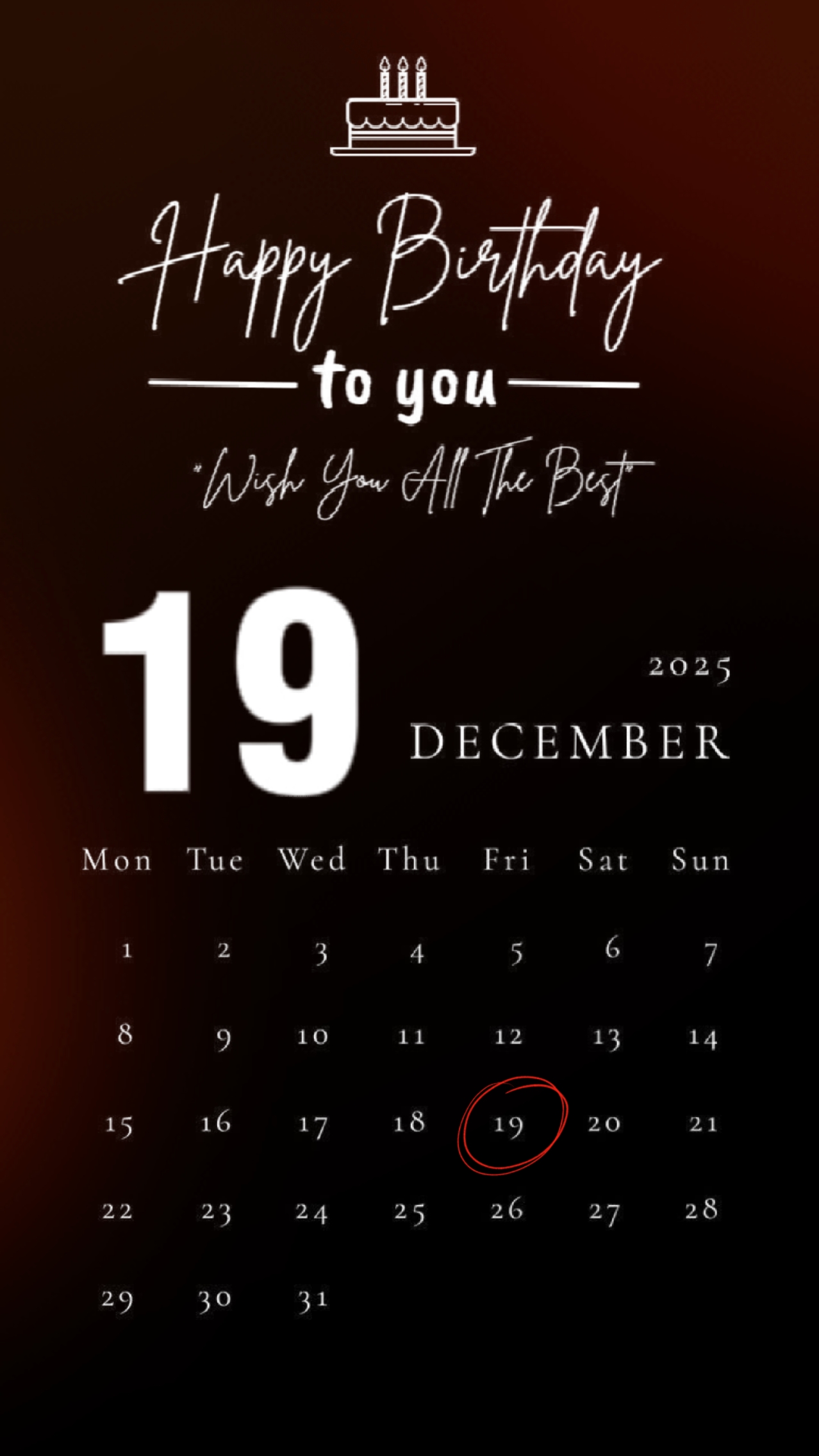 BIRTHDAY 19 DECEMBER