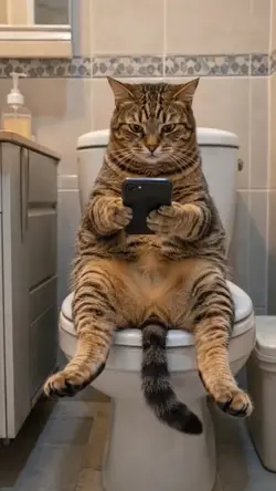 CAT IN THE BATHROOM