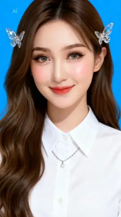 pas photo latar biru