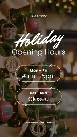 holiday opening hour