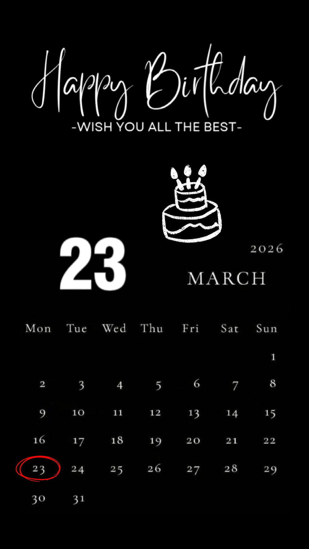 anniversaire le 23 mars