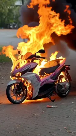 Burning Motorbike