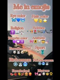 Me in emojis 🎀💅🏻🐮🌻🐮🤠