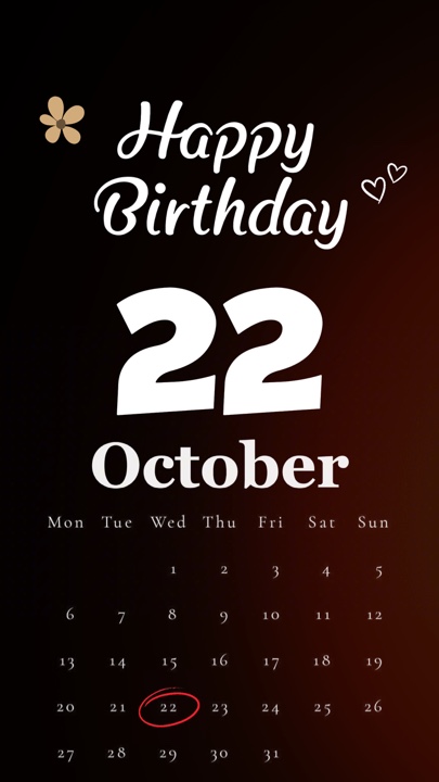 Selamat ulang tahun 22 Oktober 