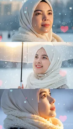 Snow falls