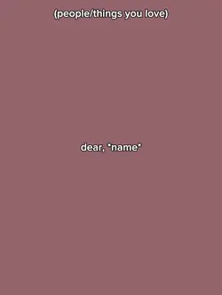 dear...