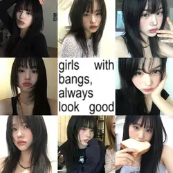 girl with bangs 