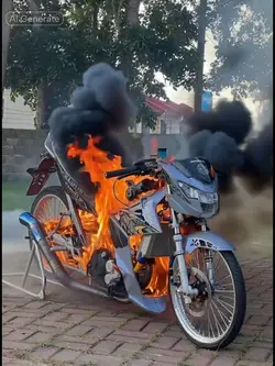 motorcycle burning 