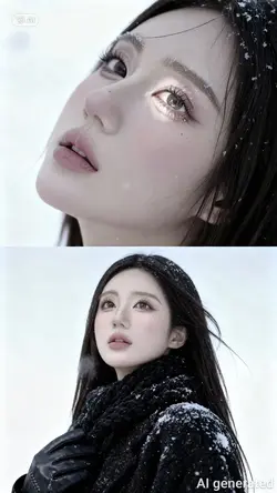 AI ghép ảnh tuyết