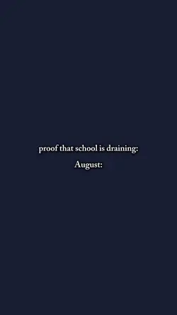 school is draining 