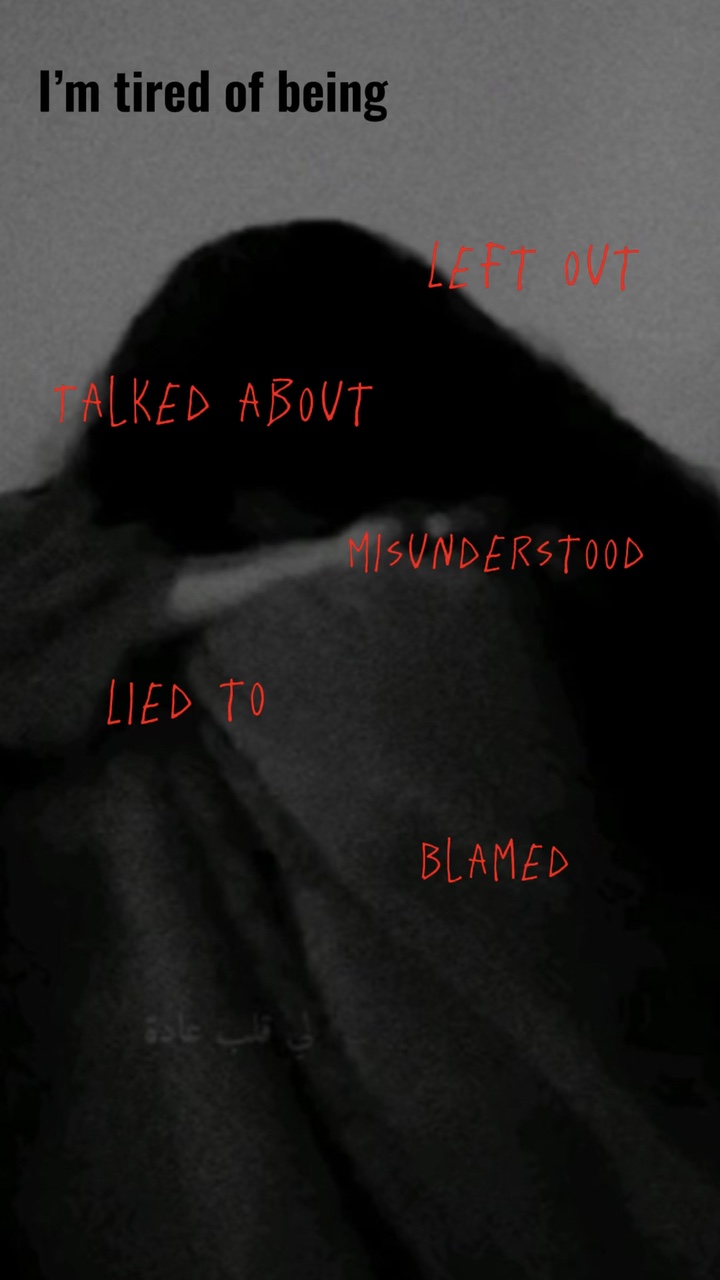 I’m tired of being..