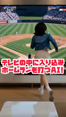 テレビに飛び込みホームラン⚾️