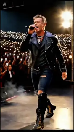 Cantando no palco 