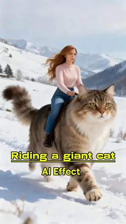 Riding a giant cat 🐈