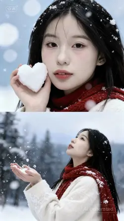 AI ghép ảnh tuyết 