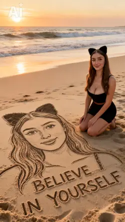 drawing on the beach