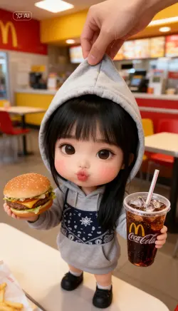 chibi cute burger