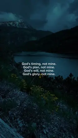 God's plan, not mine