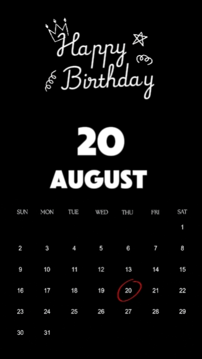 BIRTHDAY 20 AUGUST 