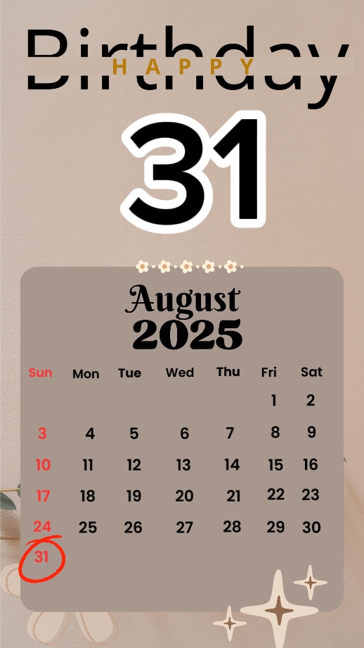 birthday 31 August