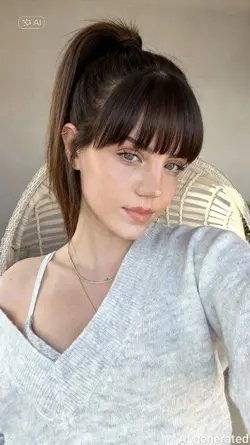 high ponytail bangs