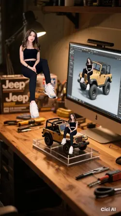 efek Ai miniatur 3D