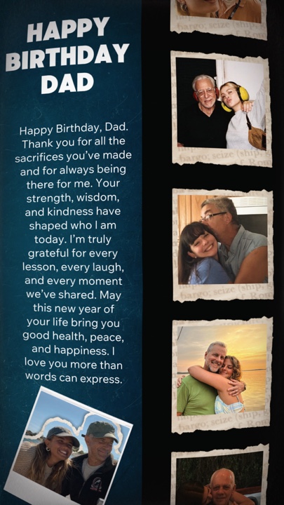Feliz aniversário pai
