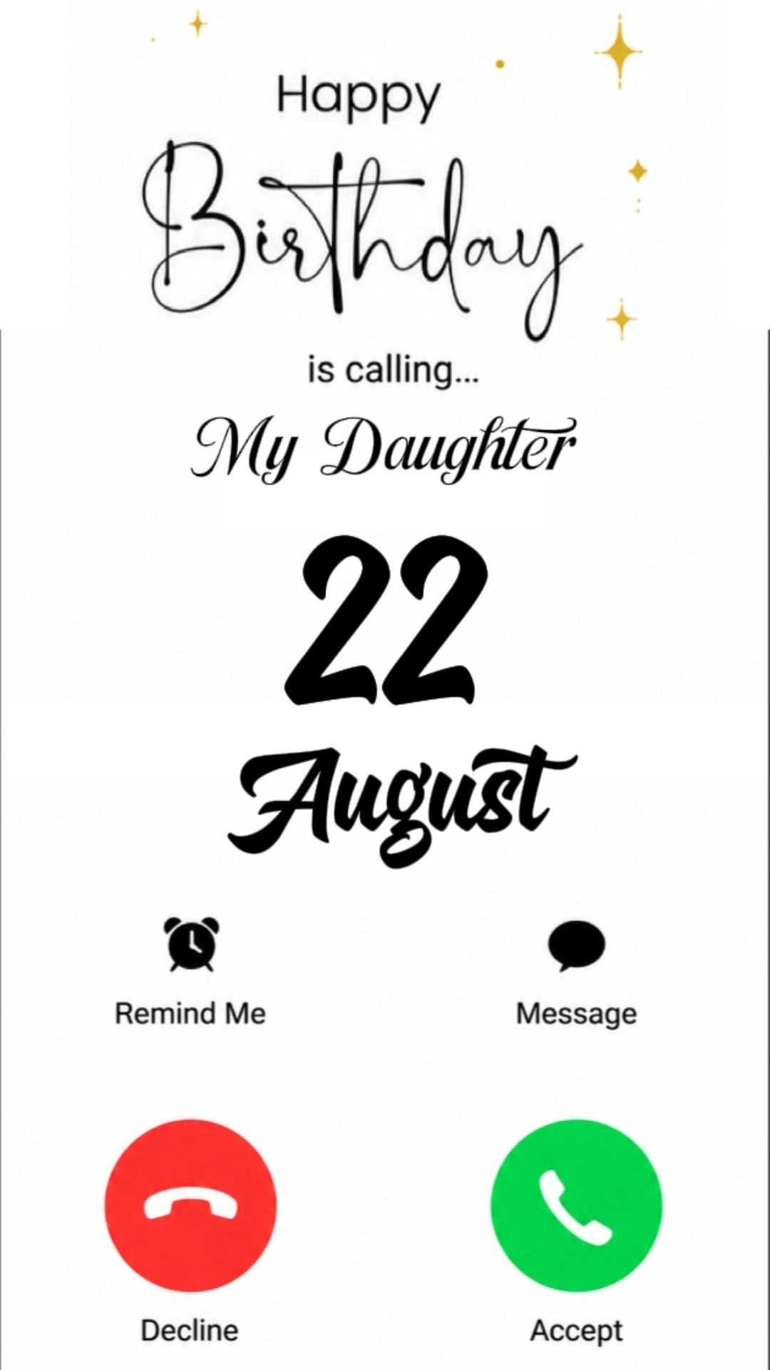 HBD DAUGHTER 22 AUGU