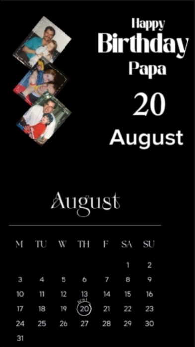 HBD Papa 20 August