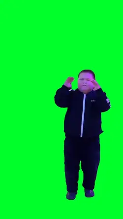 Chubby kid dancing
