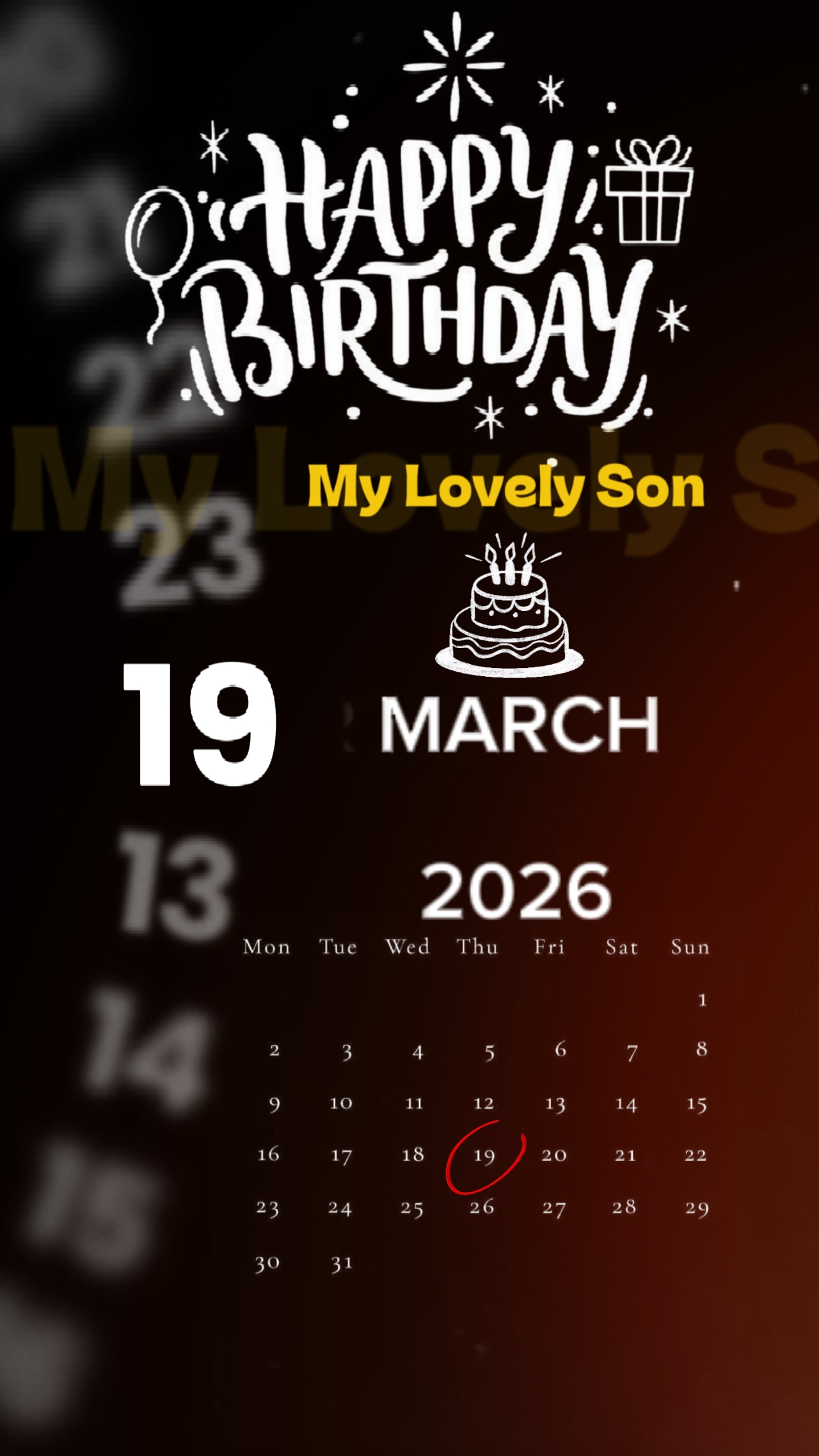 HBD SON 19 MARCH