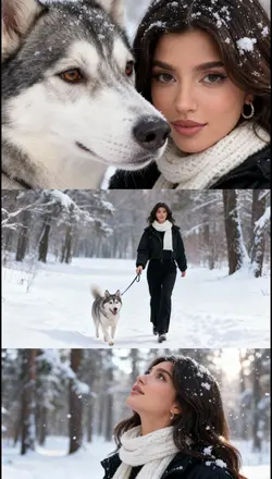 Photo With Husky Dog