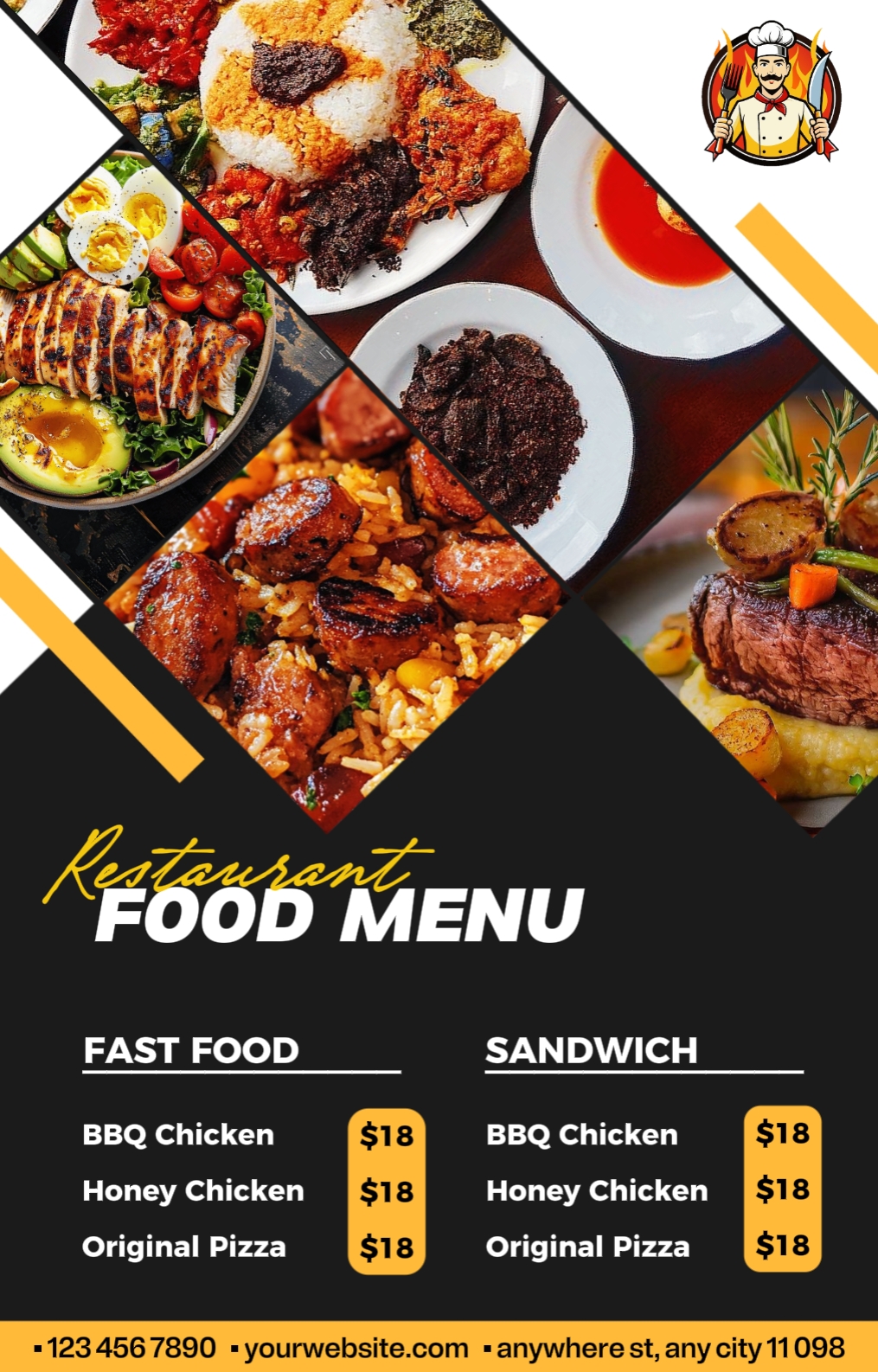 Cardápio de comida
