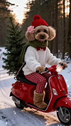 ベスパでツリー買いに行く